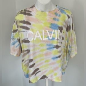 Calvin Klein Performance Cropped Tie-Dye Tee